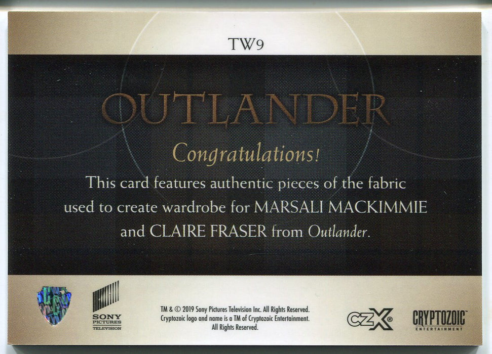 Outlander CZX Triple Wardrobe Costume Card TW9 Caitriona Balfe / Lauren   - TvMovieCards.com