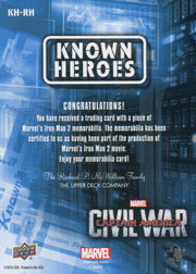 Captain America Civil War Movie Retail Col. Rhodey Rhodes Costume Card KH-RH   - TvMovieCards.com