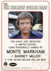 Bionic Collection Six Million Dollar Man Monte Markham Autograph Card   - TvMovieCards.com
