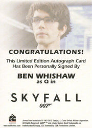 James Bond Classics 2016 Ben Whishaw Autograph Card   - TvMovieCards.com