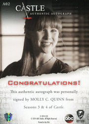 Castle Seasons 3 & 4 Molly C. Quinn Autograph Card A02   - TvMovieCards.com