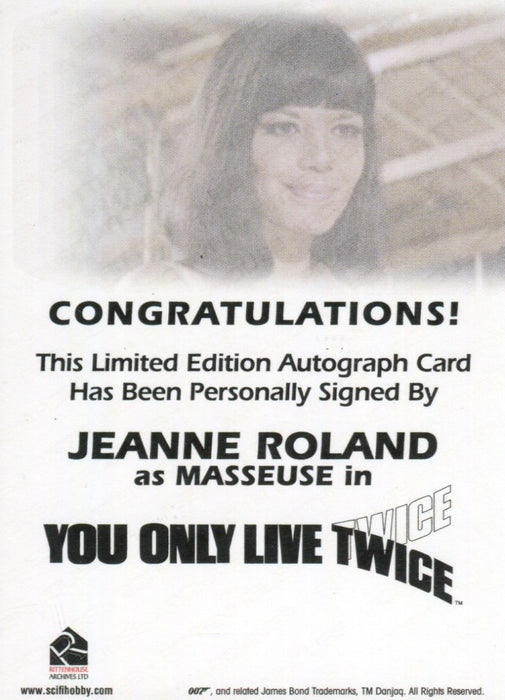 James Bond Archives Final Edition 2017 Jeanne Roland Autograph Card   - TvMovieCards.com