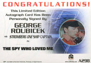 James Bond Archives Spectre George Roubicek Autograph Card A298   - TvMovieCards.com