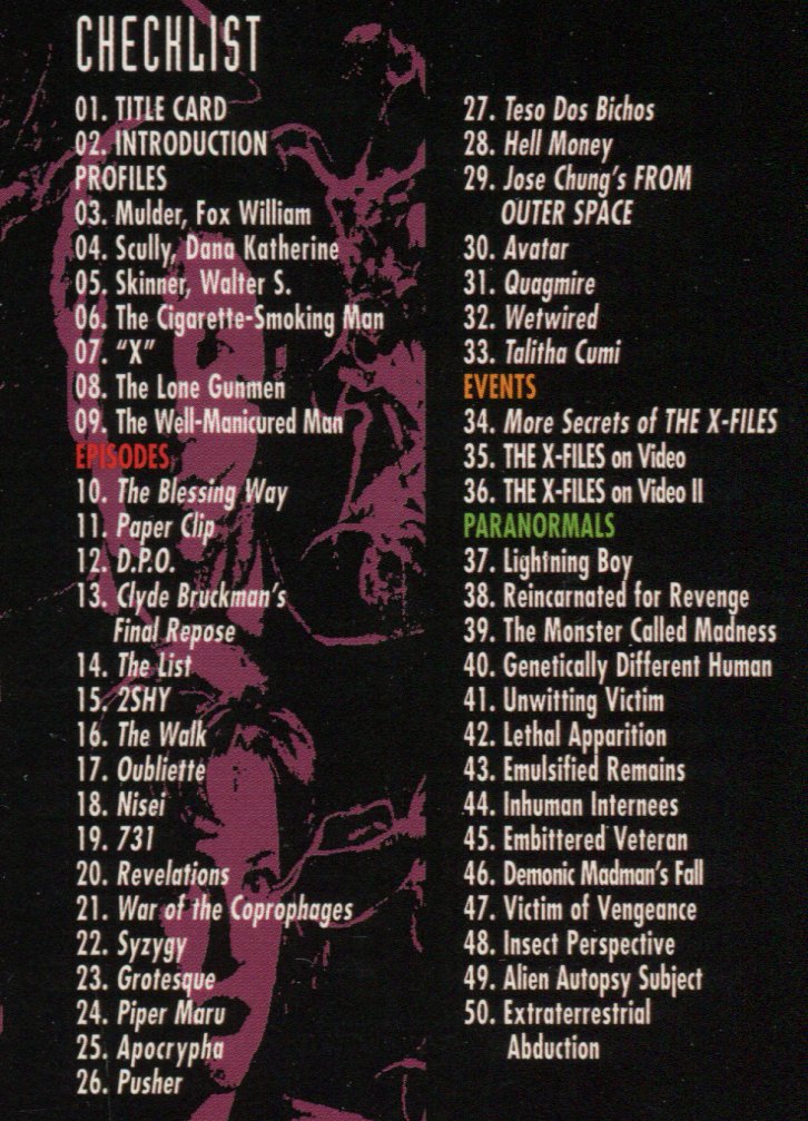 X-Files Season 3 Trading Base Card Set 72 Cards Topps 1996   - TvMovieCards.com