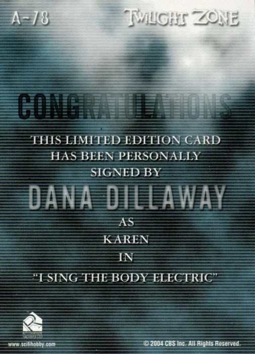Twilight Zone 4 Science and Superstition Dana Dillaway Autograph Card A-78 A78   - TvMovieCards.com