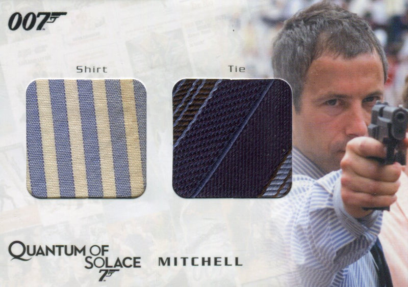 James Bond 2009 Archives James Bond & Mitchell Double Relic Card QC14 #022/375   - TvMovieCards.com