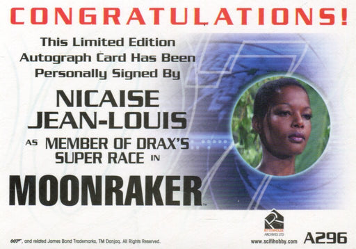James Bond Archives Spectre Nicaise Jean-Louis Autograph Card A296   - TvMovieCards.com
