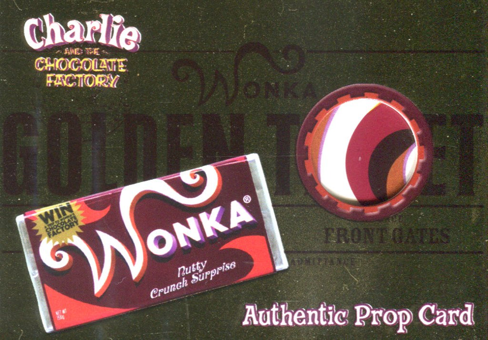 Charlie & Chocolate Factory Golden Ticket Candy Wrapper Prop Card #0213/2330   - TvMovieCards.com