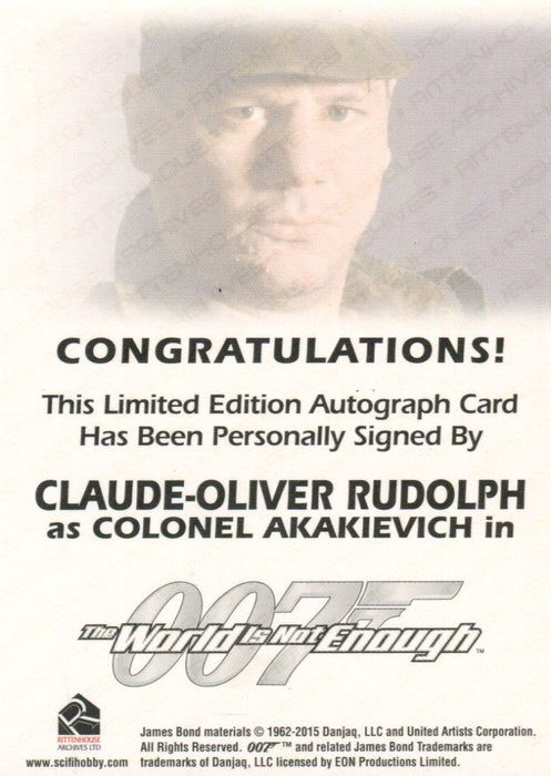 James Bond Archives Final Edition 2017 Claude Oliver Rudolph Autograph Card   - TvMovieCards.com
