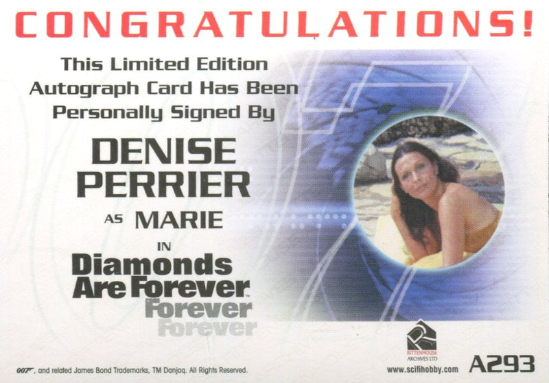 James Bond Archives Spectre Denise Perrier Autograph Card A293   - TvMovieCards.com