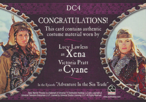 Xena Dangerous Liaisons Xena and Cyane Double Costume Card DC4   - TvMovieCards.com