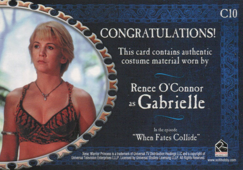 Xena Dangerous Liaisons Renee O'Connor as Gabrielle Costume Card C10   - TvMovieCards.com