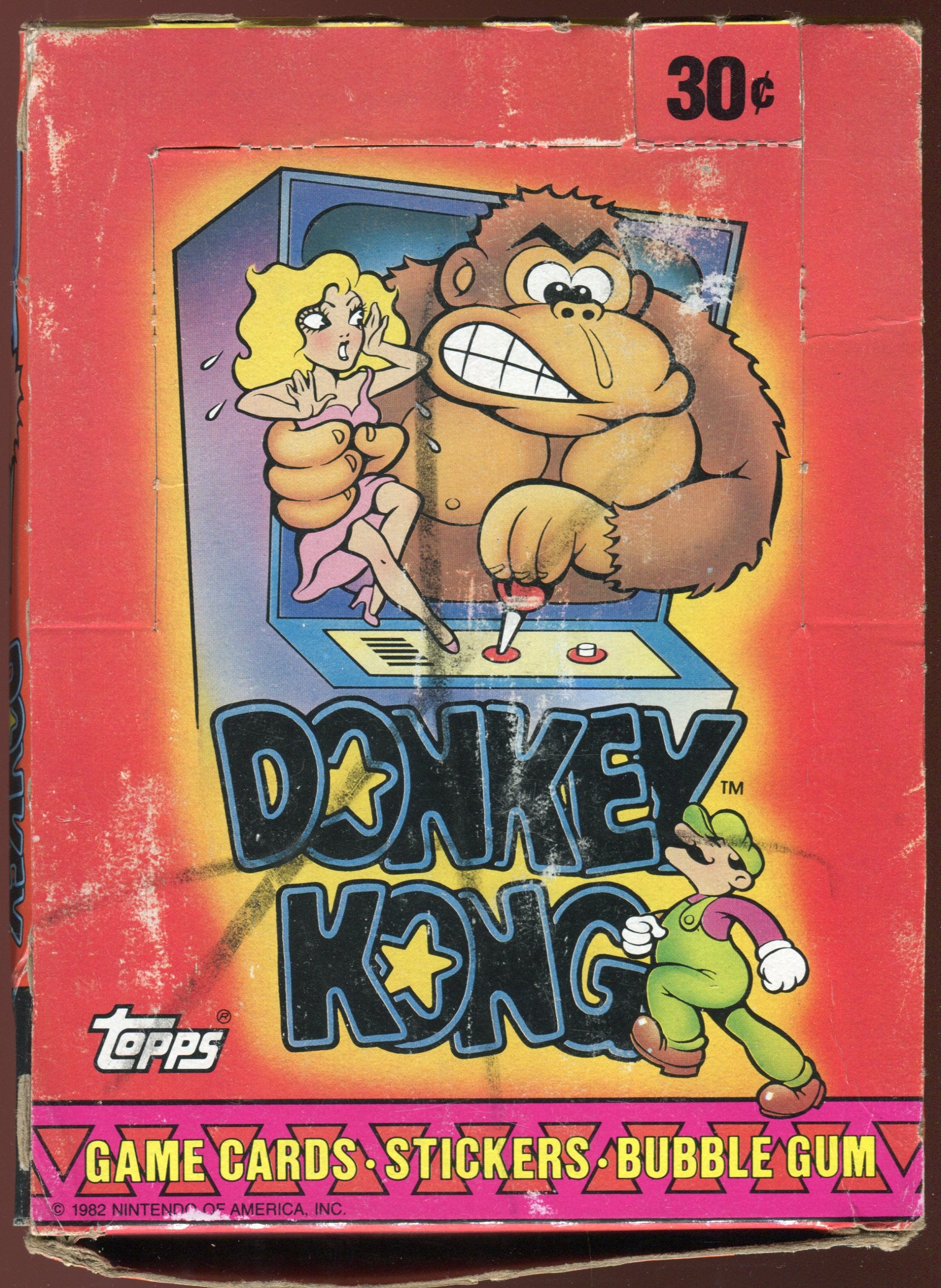 Donkey Kong Vintage X-out Card Box 36 Packs Topps 1982