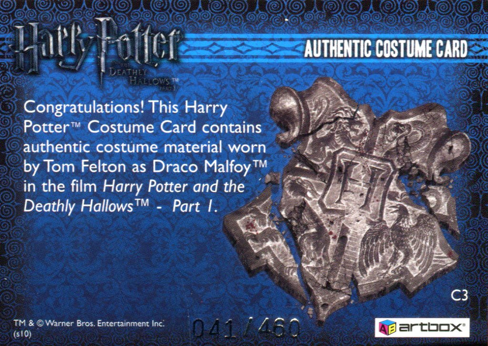 Harry Potter Deathly Hallows 1 Draco Malfoy Costume Card HP C3 #041/460   - TvMovieCards.com