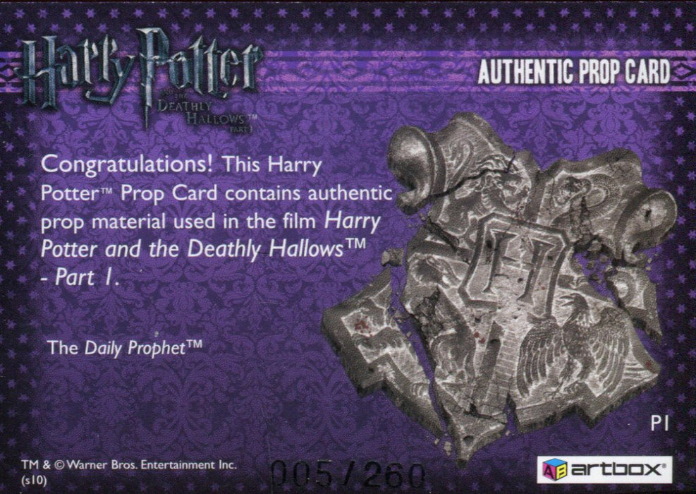 Harry Potter Deathly Hallows 1 The Daily Prophet Prop Card HP P1 #005/260   - TvMovieCards.com