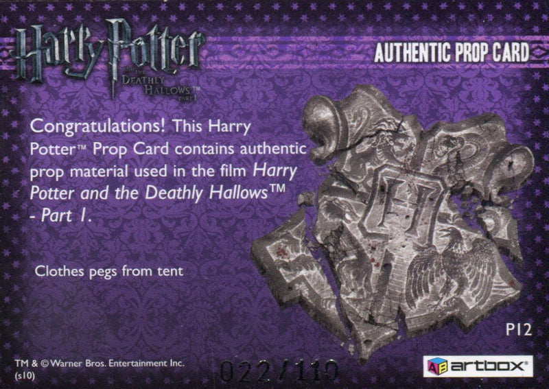 Harry Potter Deathly Hallows 1 Tent Clothes Pegs Prop Card HP P12 #022/110   - TvMovieCards.com