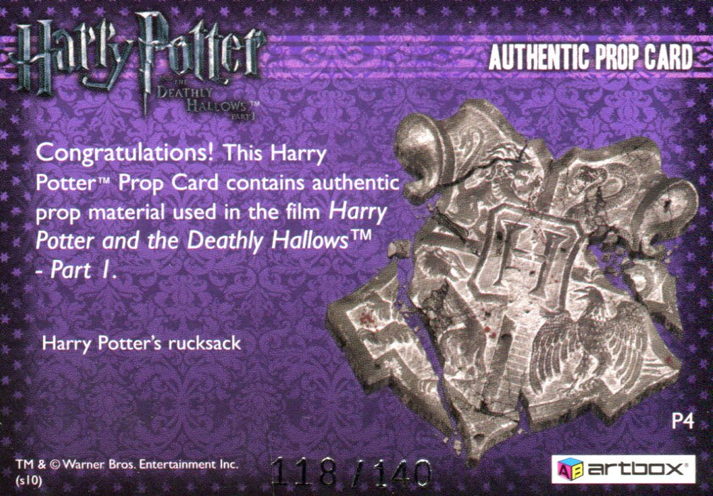 Harry Potter Deathly Hallows 1 Harry's Rucksack Prop Card HP P4 #118/140   - TvMovieCards.com