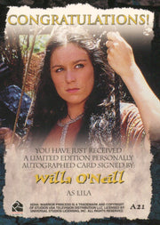 Xena Season Six Willa O'Neill as Lila Autograph Card A21   - TvMovieCards.com