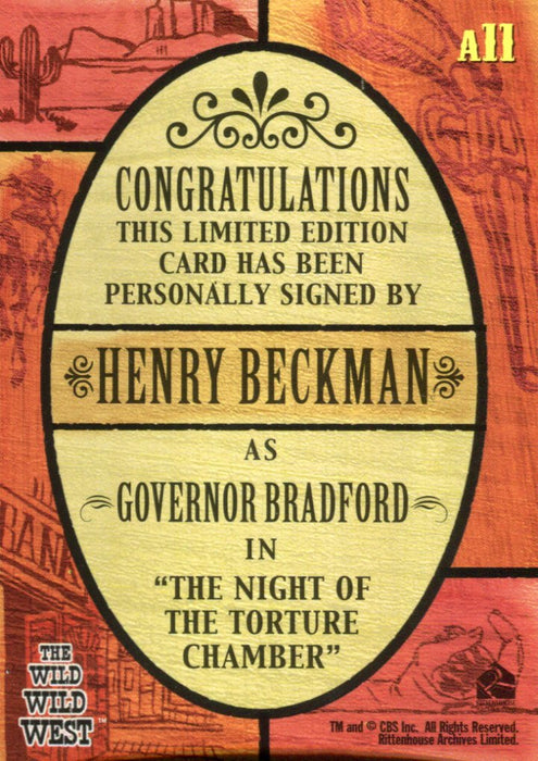 Wild Wild West Season 1 Henry Beckman Autograph Card A11   - TvMovieCards.com