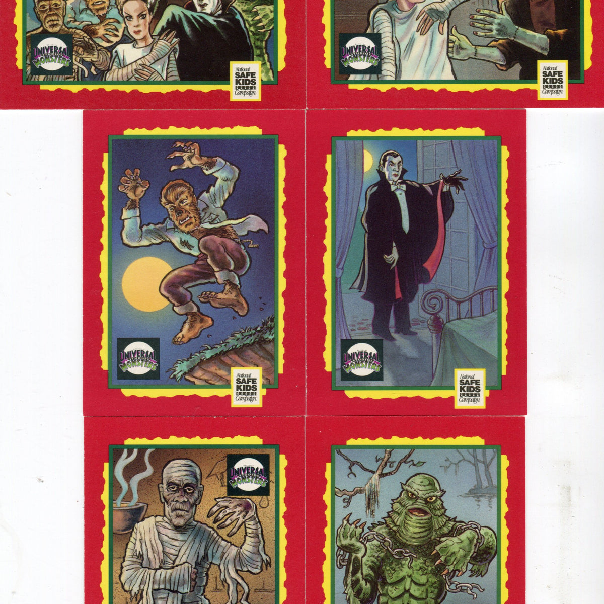 Universal Monsters Trading Card Treats Card Set 6 Cards Impel 1991