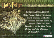 The World Harry Potter 3D Rupert Grint Ron Weasley Costume Card HP C4 #048/225   - TvMovieCards.com