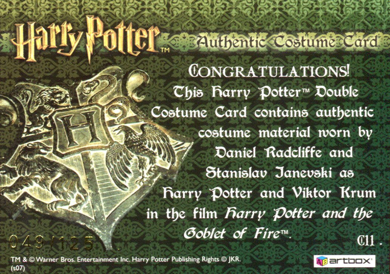 The World of Harry Potter 3D Harry Viktor Double Costume Card HP C11 #049/125   - TvMovieCards.com