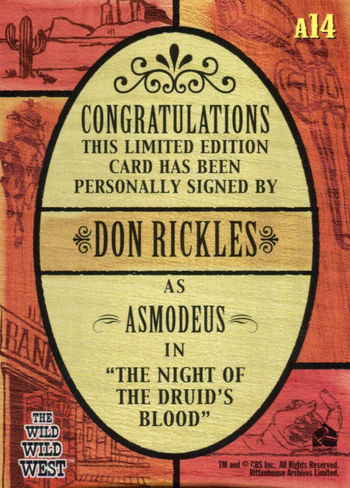 Wild Wild West Season 1 Don Rickles Autograph Card A14   - TvMovieCards.com