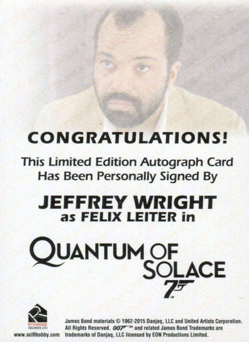 James Bond Classics 2016 Jeffrey Wright in Quantum of Solace Autograph Card   - TvMovieCards.com