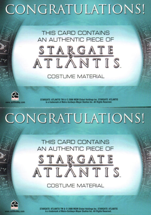 Stargate Atlantis Season Two Dr. Rodney McKay Variant Costume Card Lot 2 Cards   - TvMovieCards.com