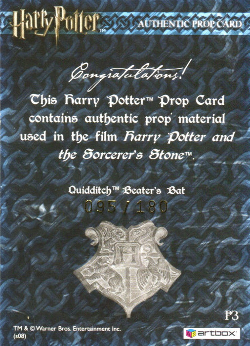 The World of Harry Potter 3D 2 Quidditch Beater's Bat Prop Card HP P3 #095/180   - TvMovieCards.com