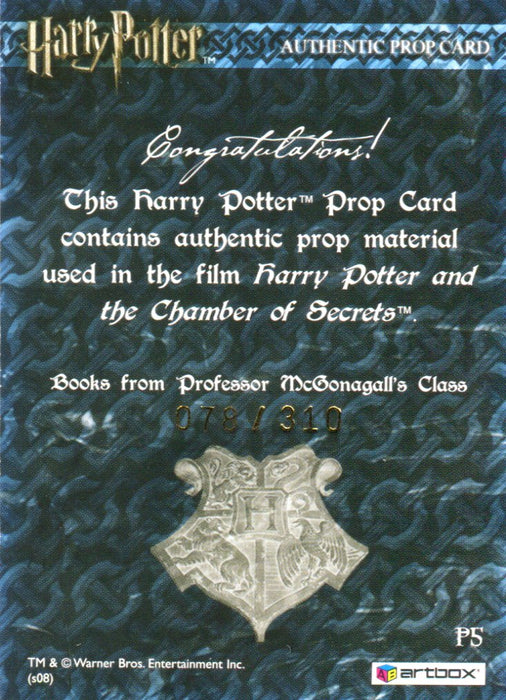 The World of Harry Potter 3D 2 McGonagall's Class Books Prop Card HP P5 #078/310   - TvMovieCards.com