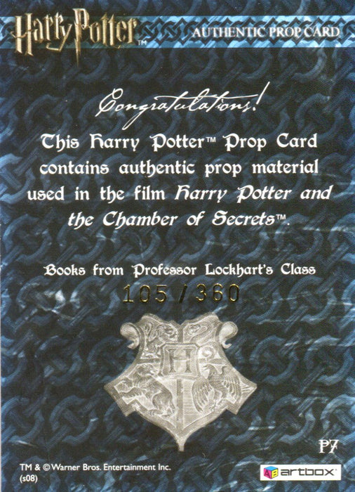 The World of Harry Potter 3D 2 Lockhart's Class Books Prop Card HP P7 #105/360   - TvMovieCards.com