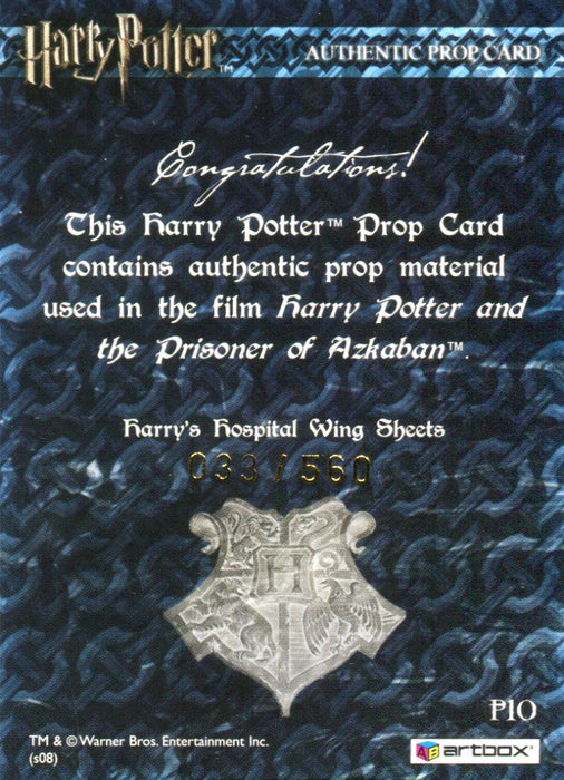 The World of Harry Potter 3D 2 Hospital Sheets Prop Card HP P10 #033/560   - TvMovieCards.com