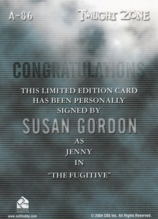 Twilight Zone 4 Science and Superstition Susan Gordon Autograph Card A-86   - TvMovieCards.com