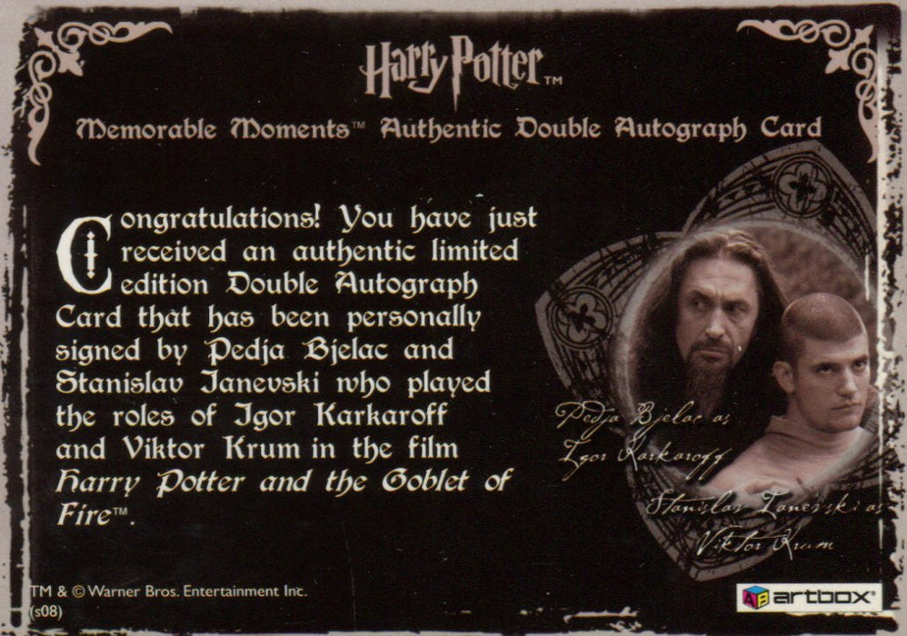 Harry Potter Memorable Moments 2 Bjelac Ianevski Double Autograph Card   - TvMovieCards.com