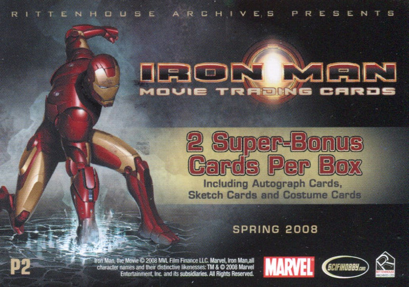 Iron Man Movie Promo Card P2 Rittenhouse Archives 2008   - TvMovieCards.com