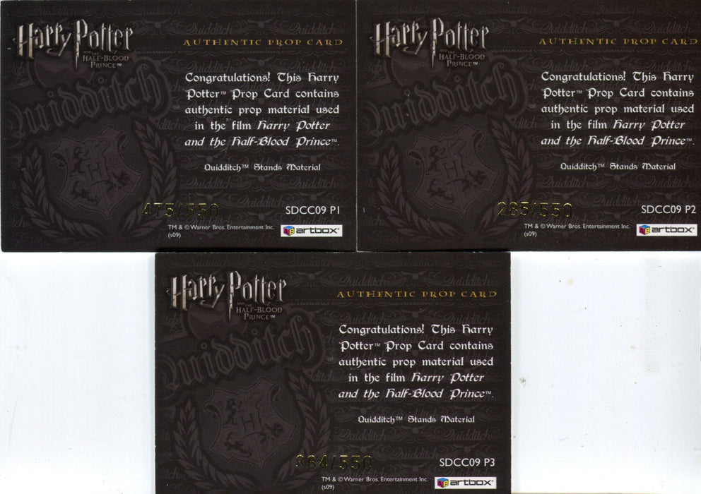Harry Potter Half Blood Prince Quidditch Stands Comic Con Prop Card Set HP   - TvMovieCards.com
