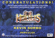 Hercules The Complete Journeys Kevin Sorbo as Hercules Costume Card HC1 - TvMovieCards.com