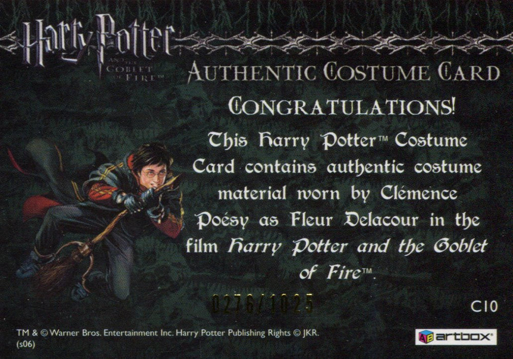 Harry Potter Goblet Fire Update Fleur Delacour Costume Card HP C10 #0276/1025   - TvMovieCards.com