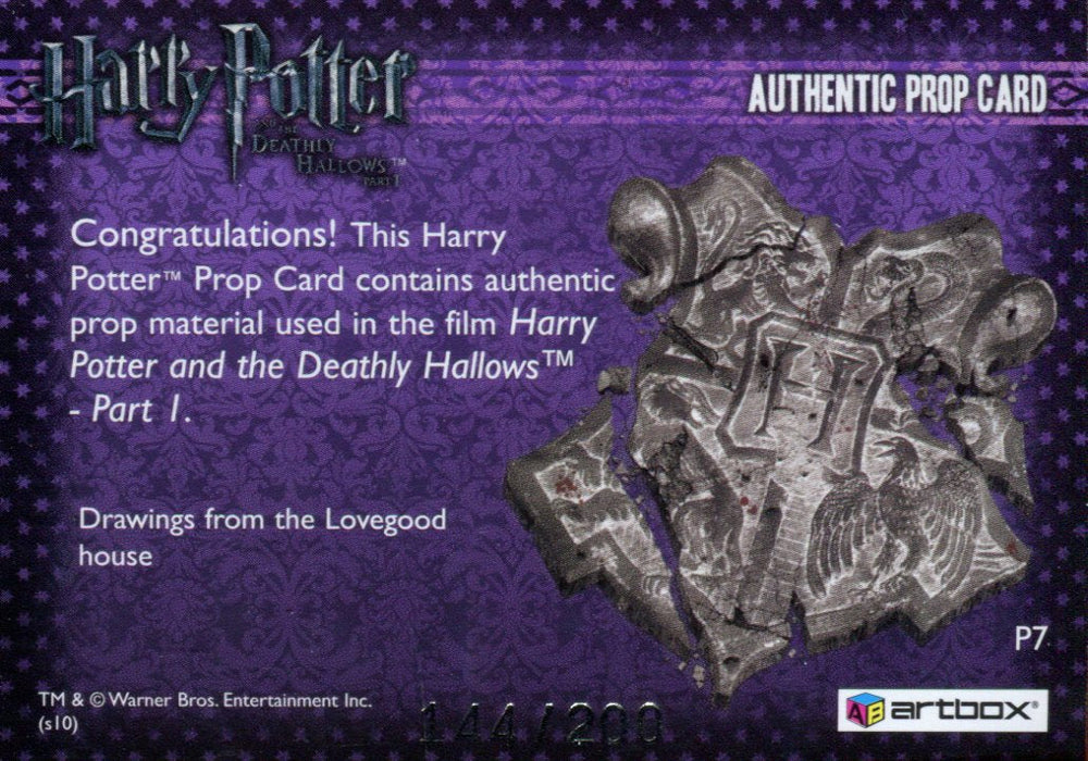 Harry Potter Deathly Hallows 1 Drawings Prop Card HP P7 #144/200   - TvMovieCards.com