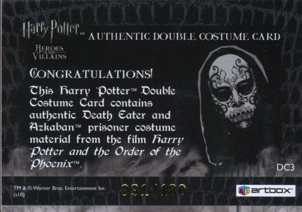 Harry Potter Heroes & Villains Double Costume Card DC3 HP #091/180   - TvMovieCards.com
