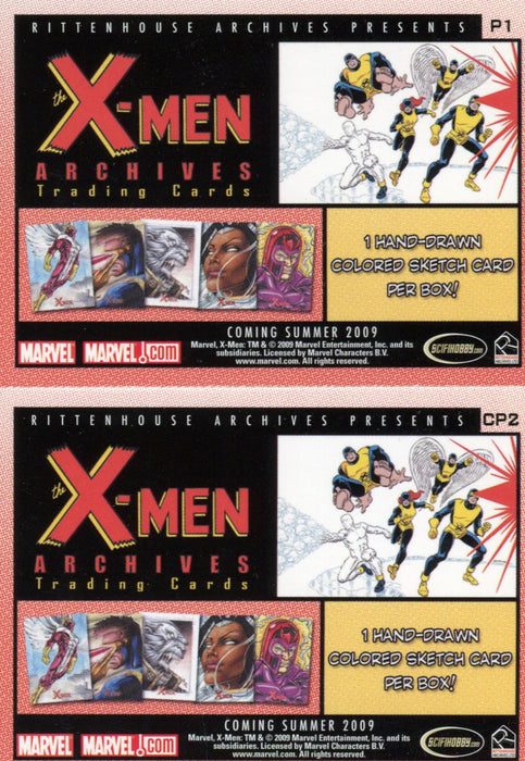 X-Men Archives Promo Card Lot 2 Cards P1 and CP2 Rittenhouse 2009   - TvMovieCards.com