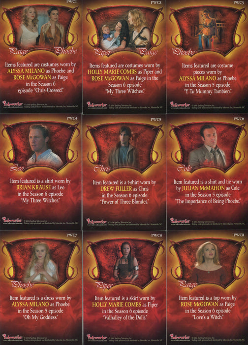 Charmed Connections Pieceworks Costume Card Set 9 Cards PWC1 thru PWC9   - TvMovieCards.com