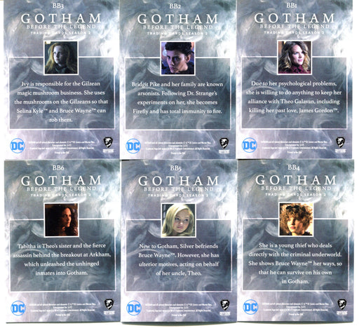 2017 Gotham Season 2 Bad and Beautiful Chase Trading Card Set BB1-BB6   - TvMovieCards.com
