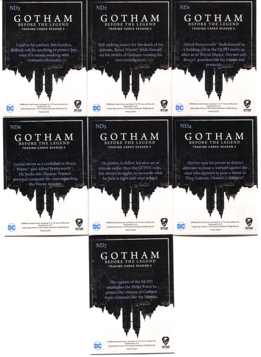 2017 Gotham Season 2 New Day, Dark Knight Chase Trading Card Set ND1-ND7   - TvMovieCards.com
