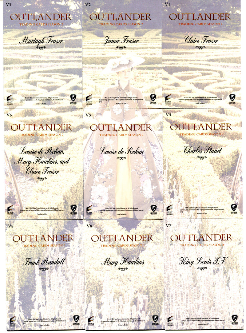 Outlander Season 2 Gardens of Versailles Chase Card Set V1-V9 Cryptozoic 2017   - TvMovieCards.com