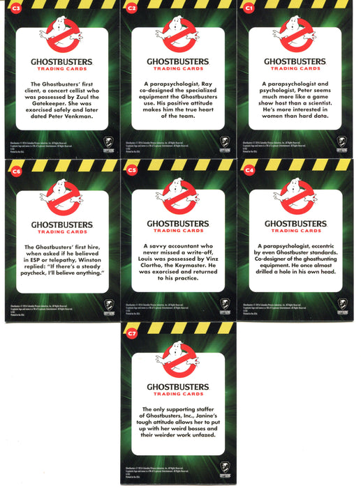 2016 Ghostbusters Movie Character Bios Chase Trading Card Set C1-C7 Cryptozoic   - TvMovieCards.com