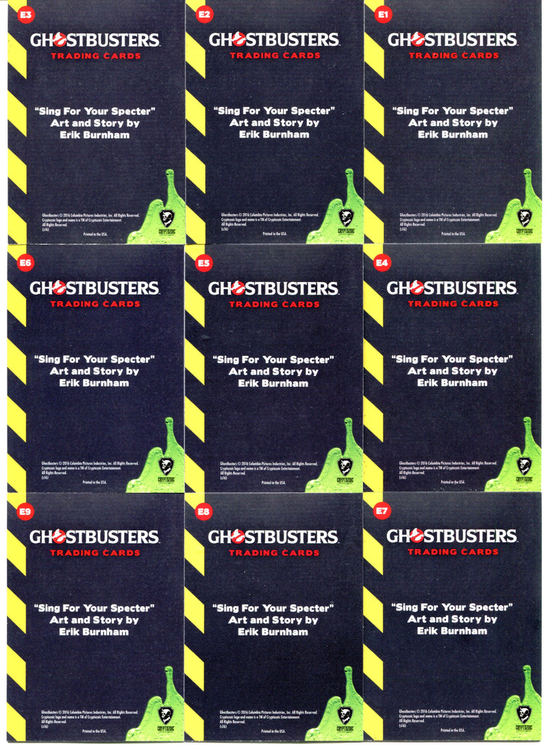 2016 Ghostbusters Movie Sing for Your Specter Chase Trading Card Set E1-E9   - TvMovieCards.com