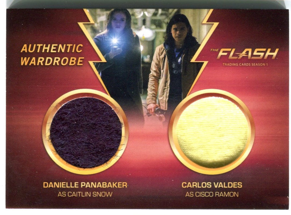 Flash Season 1 Dual Wardrobe Costume Card DM3 Danielle Panabaker & Carlos Valdes   - TvMovieCards.com