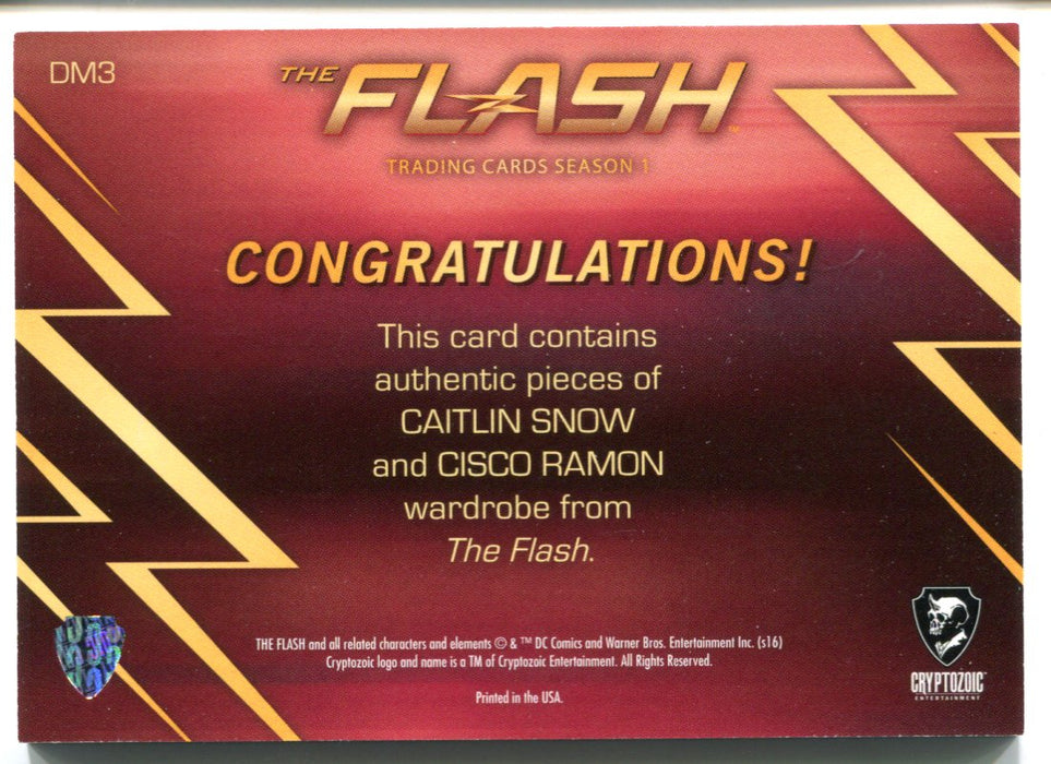 Flash Season 1 Dual Wardrobe Costume Card DM3 Danielle Panabaker & Carlos Valdes   - TvMovieCards.com